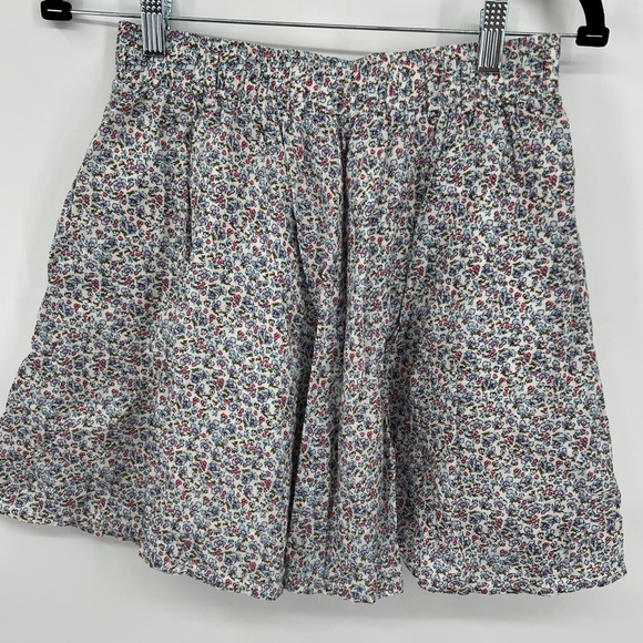 Shabby Chic Medium Floral Flowy Lined Cotton Mini Casual Comfy Stretch Skirt - Picture 5 of 11